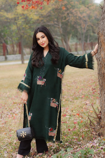 "Aik Mohabbat" Hand Embroidered Pashmina Kurta for winter season