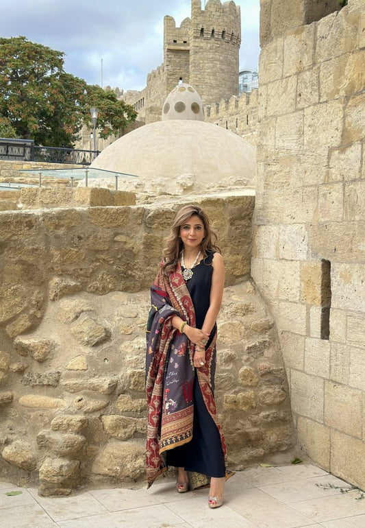 TFC Chandani Ratain Theme shawl in raw silk for wedding season